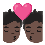 Google(Android) Kiss: Dark Skin Tone Emoji