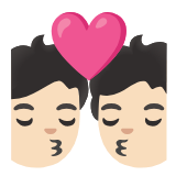 Google(Android) Kiss: Light Skin Tone Emoji