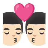 Google(Android) Kiss: Man, Man, Light Skin Tone Emoji