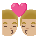 Google(Android) Kiss: Man, Man, Medium-Light Skin Tone Emoji