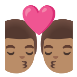 Google(Android) Kiss: Man, Man, Medium Skin Tone Emoji