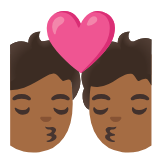 Google(Android) Kiss: Medium-Dark Skin Tone Emoji