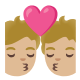 Google(Android) Kiss: Medium-Light Skin Tone Emoji