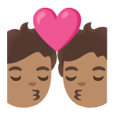 Google(Android) Kiss: Medium Skin Tone Emoji