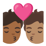 Google(Android) Kiss: Person, Person, Medium-Dark Skin Tone, Medium Skin Tone Emoji