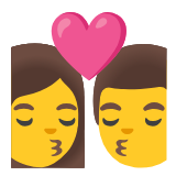 Google(Android) Kiss: Woman, Man Emoji