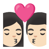 Google(Android) Kiss: Woman, Man, Light Skin Tone Emoji