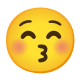 Google(Android) Kissing Face With Closed Eyes Emoji