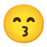 Google(Android) Kissing Face With Smiling Eyes Emoji