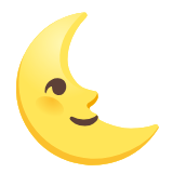 Google(Android) Last Quarter Moon Face Emoji