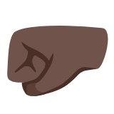 Google(Android) Left-Facing Fist: Dark Skin Tone Emoji