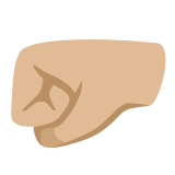 Google(Android) Left-Facing Fist: Medium-Light Skin Tone Emoji