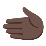 Google(Android) Leftwards Hand: Dark Skin Tone Emoji