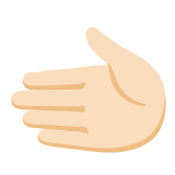 Google(Android) Leftwards Hand: Light Skin Tone Emoji