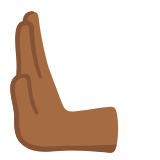 Google(Android) Leftwards Pushing Hand: Medium-Dark Skin Tone Emoji