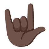 Google(Android) Love-You Gesture: Dark Skin Tone Emoji