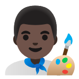 Google(Android) Man Artist: Dark Skin Tone Emoji