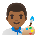 Google(Android) Man Artist: Medium-Dark Skin Tone Emoji