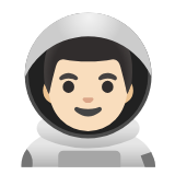 Google(Android) Man Astronaut: Light Skin Tone Emoji