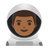 Google(Android) Man Astronaut: Medium-Dark Skin Tone Emoji