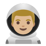 Google(Android) Man Astronaut: Medium-Light Skin Tone Emoji