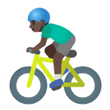 Google(Android) Man Biking: Dark Skin Tone Emoji