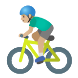 Google(Android) Man Biking: Medium-Light Skin Tone Emoji