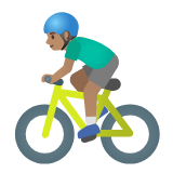 Google(Android) Man Biking: Medium Skin Tone Emoji