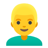 Google(Android) Man: Blond Hair Emoji