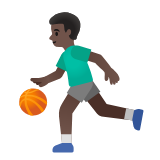 Google(Android) Man Bouncing Ball: Dark Skin Tone Emoji