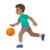 Google(Android) Man Bouncing Ball: Medium Skin Tone Emoji