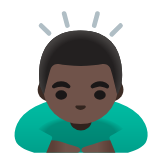 Google(Android) Man Bowing: Dark Skin Tone Emoji