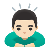 Google(Android) Man Bowing: Light Skin Tone Emoji