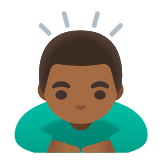 Google(Android) Man Bowing: Medium-Dark Skin Tone Emoji