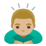 Google(Android) Man Bowing: Medium-Light Skin Tone Emoji