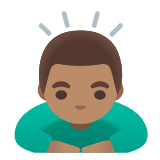 Google(Android) Man Bowing: Medium Skin Tone Emoji