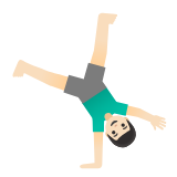 Google(Android) Man Cartwheeling: Light Skin Tone Emoji