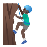 Google(Android) Man Climbing: Dark Skin Tone Emoji