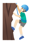 Google(Android) Man Climbing: Light Skin Tone Emoji