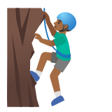 Google(Android) Man Climbing: Medium-Dark Skin Tone Emoji