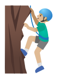 Google(Android) Man Climbing: Medium-Light Skin Tone Emoji