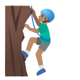 Google(Android) Man Climbing: Medium Skin Tone Emoji