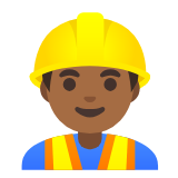 Google(Android) Man Construction Worker: Medium-Dark Skin Tone Emoji