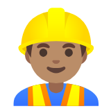 Google(Android) Man Construction Worker: Medium Skin Tone Emoji