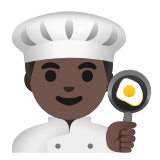 Google(Android) Man Cook: Dark Skin Tone Emoji