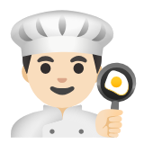 Google(Android) Man Cook: Light Skin Tone Emoji