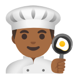 Google(Android) Man Cook: Medium-Dark Skin Tone Emoji