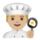 Google(Android) Man Cook: Medium-Light Skin Tone Emoji