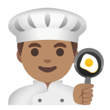 Google(Android) Man Cook: Medium Skin Tone Emoji