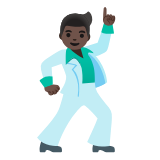 Google(Android) Man Dancing: Dark Skin Tone Emoji